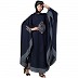 Embroidery Irani Kaftan with contrast border-Navy